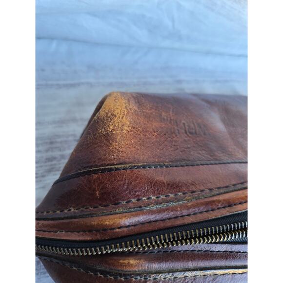 Vintage Bosca Utili-Kit Leather Travel Kit Bag Genuine Leather Brown - Picture 3 of 6